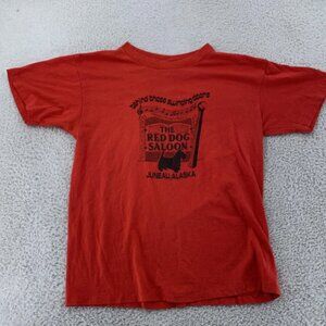 Vintage Shirt Mens Small Red Alaska Juneau Bar Beer Tee USA 80s